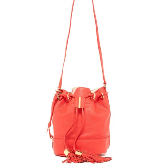 See By Chloé | Red Parrot | Vicki Leather Crossbody Bucket Bag - Picture 9 of 9